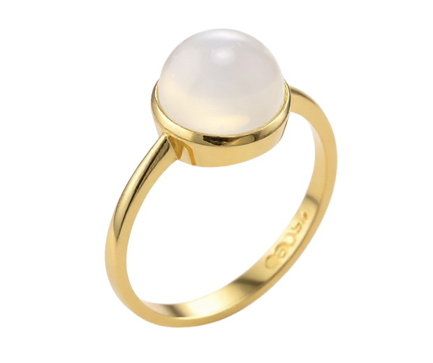 18KT GOLD RING SET WITH 1 MOONSTONE 